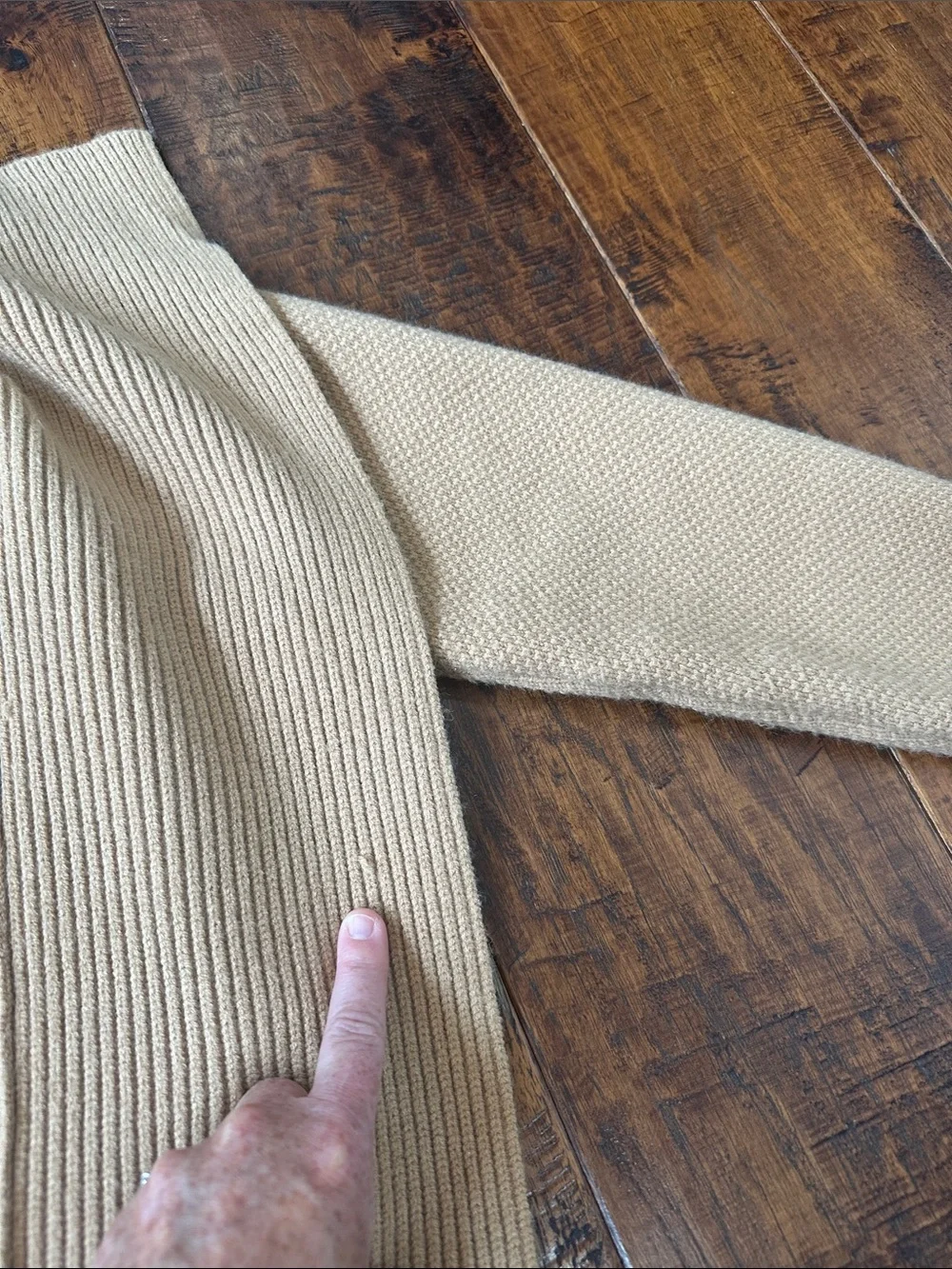 Ann Taylor Khaki Open-Front Ribbed Shawl Collar Long Cardigan